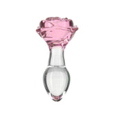 Pillow Talk Rosy Luxurious Glass Anal Plug With Clear Gem